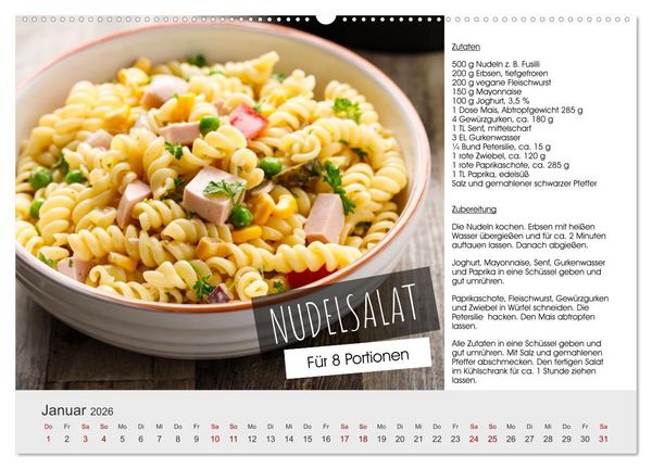 Produktbild: Vegetarisch - leicht und lecker (Wandkalender 2026 DIN A2 quer), CALVENDO Monatskalender