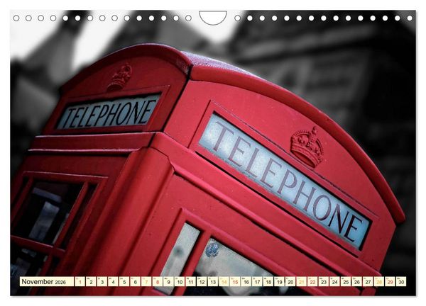 Produktbild: Die bekannteste Telefonzelle der Welt - Telephone Booth (Wandkalender 2026 DIN A4 quer), CALVENDO Monatskalender