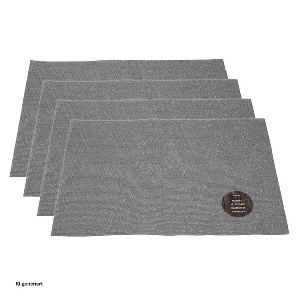 Produktbild: neuetischkultur Tischset 4-teilig Polyester Hellgrau Tischset 4-teilig Polyester Hellgrau