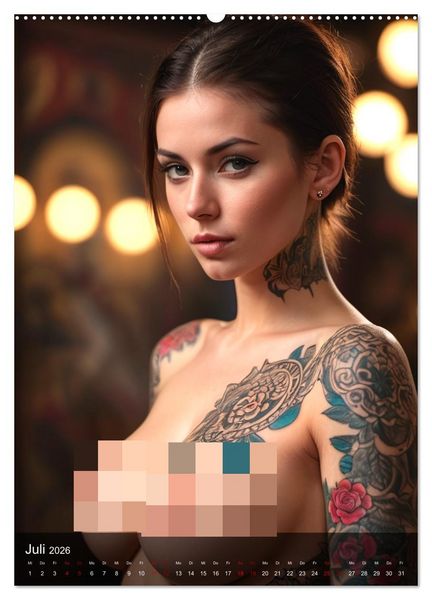 Produktbild: Tattoo Queens (hochwertiger Premium Wandkalender 2026 DIN A2 hoch), Kunstdruck in Hochglanz