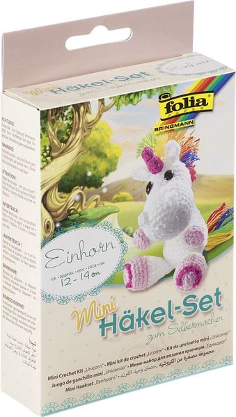 Produktbild: Folia Mini-H&auml;kelset EINHORN, ca. 12 - 14 cm