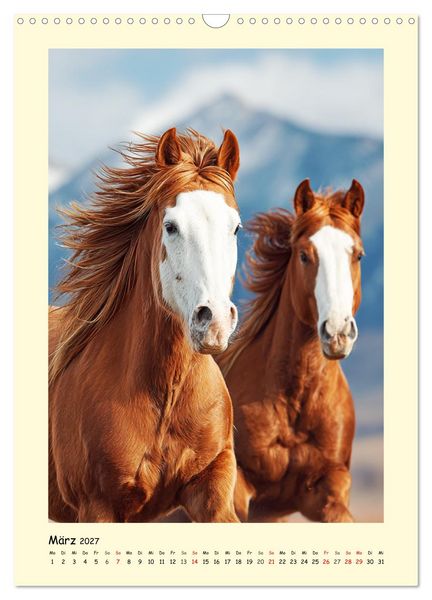 Produktbild: Westernpferde. Quarter Horse und Paint Horse auf dem Farmland (Wandkalender 2027 DIN A3 hoch), CALVENDO Monatskalender
