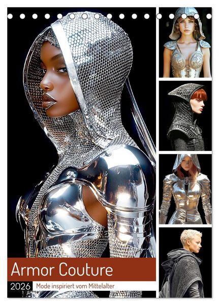 Produktbild: Armor Couture. Mode inspiriert vom Mittelalter (Tischkalender 2026 DIN A5 hoch), CALVENDO Monatskalender