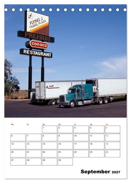 Produktbild: US-Trucks... unterwegs im amerikanischen Westen - Monatsplaner (Tischkalender 2027 DIN A5 hoch), CALVENDO Monatskalender