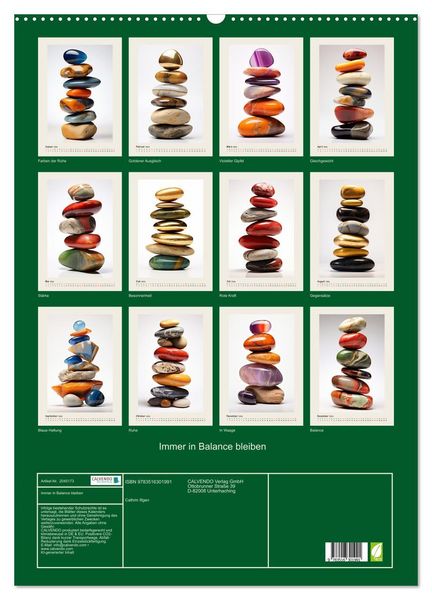 Produktbild: Immer in Balance bleiben (Wandkalender 2026 DIN A2 hoch), CALVENDO Monatskalender