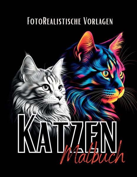 Produktbild: Katzen Malbuch &bdquo;Fotorealistisch&ldquo;.