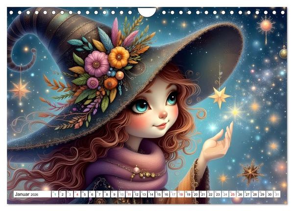Produktbild: Luna, die kleine Zauberhexe (Wandkalender 2026 DIN A4 quer), CALVENDO Monatskalender