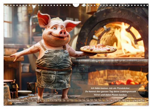 Produktbild: Tierisch lustige Pizzab&auml;cker (Wandkalender 2026 DIN A3 quer), CALVENDO Monatskalender