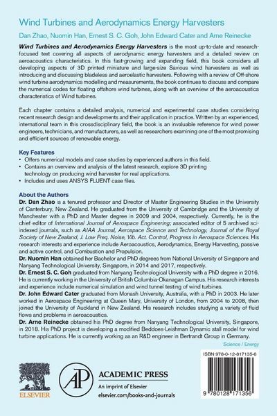 Produktbild: Wind Turbines and Aerodynamics Energy Harvesters