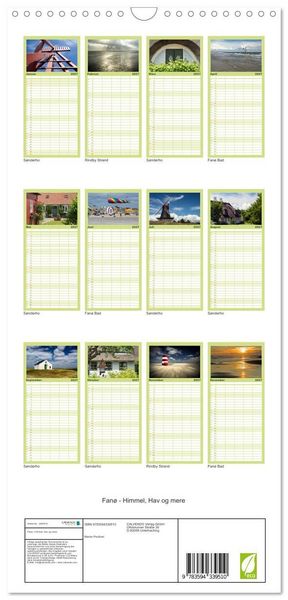 Produktbild: Familienplaner 2027 - Fan&oslash; - Himmel, Hav og mere mit 5 Spalten (Wandkalender, 21 x 45 cm) CALVENDO