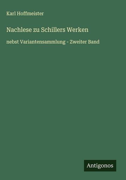 Produktbild: Nachlese zu Schillers Werken