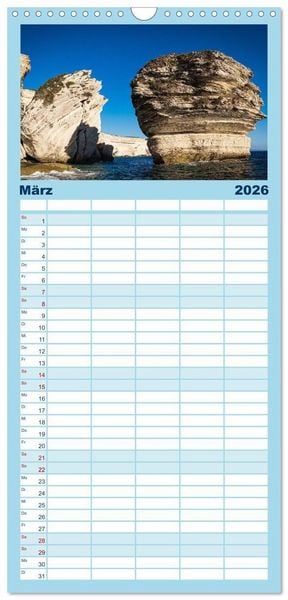 Produktbild: Familienplaner 2026 - Korsika Wild und Frei mit 5 Spalten (Wandkalender, 21 x 45 cm) CALVENDO