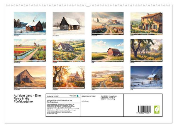 Produktbild: Auf dem Land - Eine Reise in die F&uuml;nfzigerjahre (hochwertiger Premium Wandkalender 2027 DIN A2 quer), Kunstdruck in Hochglanz