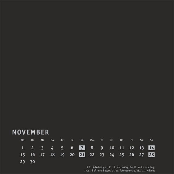 Produktbild: Premium-Bastelkalender schwarz klein 2027