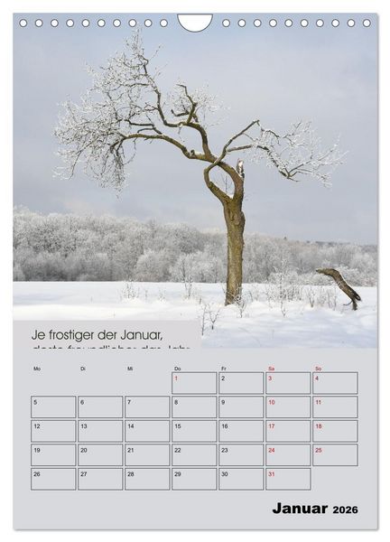 Produktbild: Wetter-Regeln der Bauern (Wandkalender 2026 DIN A4 hoch), CALVENDO Monatskalender