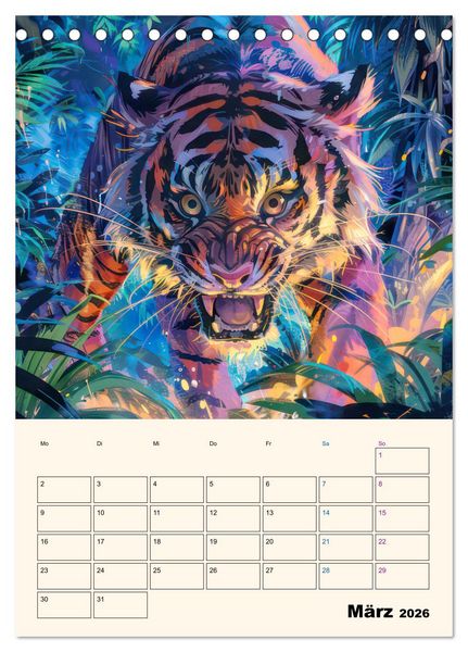 Produktbild: Dschungeltiere - Einzigartige Faszination (Tischkalender 2026 DIN A5 hoch), CALVENDO Monatskalender