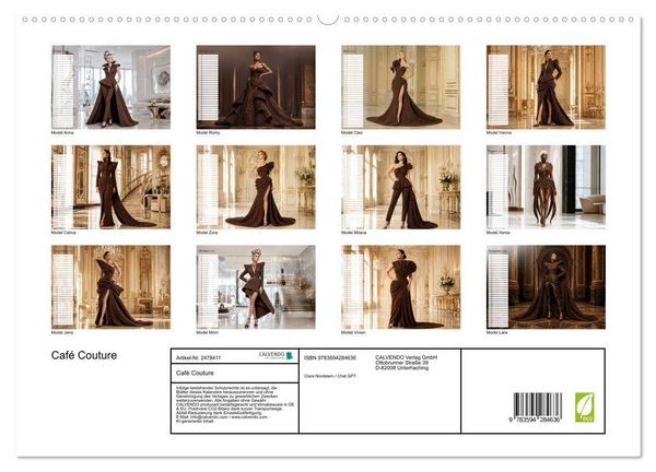 Produktbild: Caf&eacute; Couture (hochwertiger Premium Wandkalender 2027 DIN A2 quer), Kunstdruck in Hochglanz