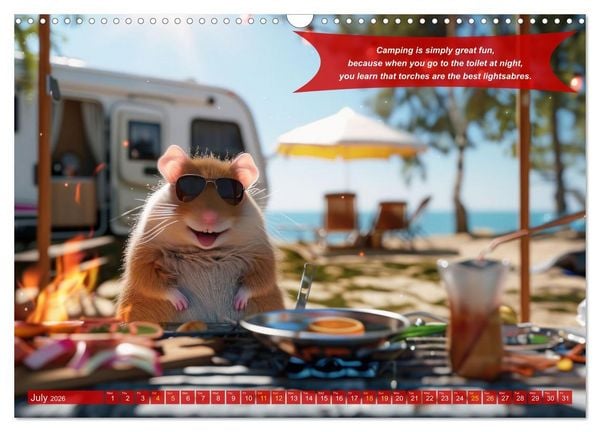 Produktbild: Funny charming animals as campers (Wall Calendar 2026 DIN A3 landscape), CALVENDO 12 Month Wall Calendar