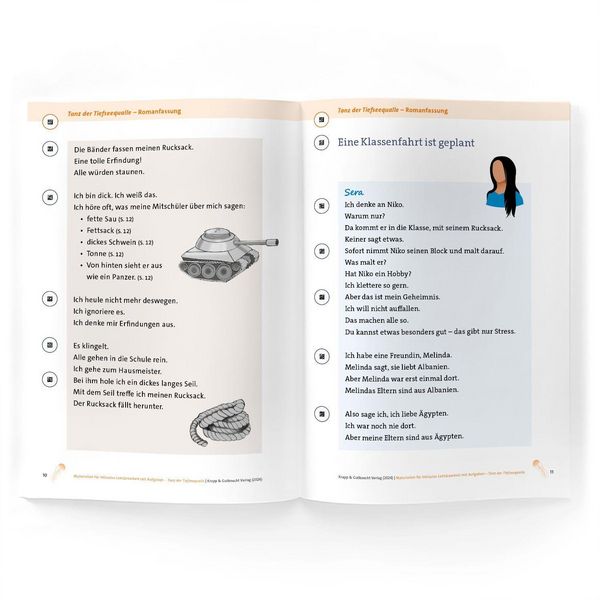 Produktbild: Anybook &ndash; Tanz der Tiefseequalle &ndash; Stefanie H&ouml;fler &ndash; Materialien f&uuml;r inklusive Lekt&uuml;rearbeit mit Aufgaben &ndash; Lehrerheft