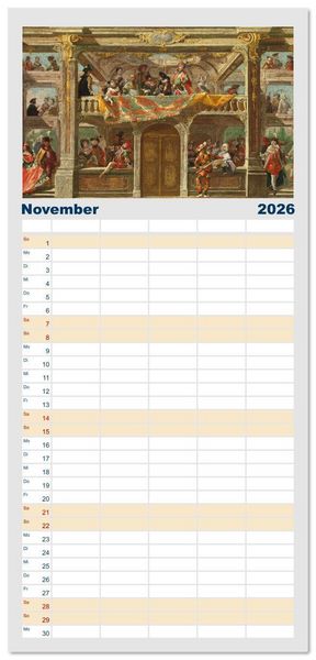 Produktbild: Familienplaner 2026 - Party Time - Das Fest in der Kunst mit 5 Spalten (Wandkalender, 21 x 45 cm) CALVENDO