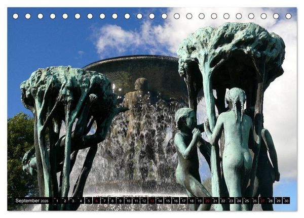 Produktbild: Vigeland Skulpturen Park Oslo (Tischkalender 2026 DIN A5 quer), CALVENDO Monatskalender