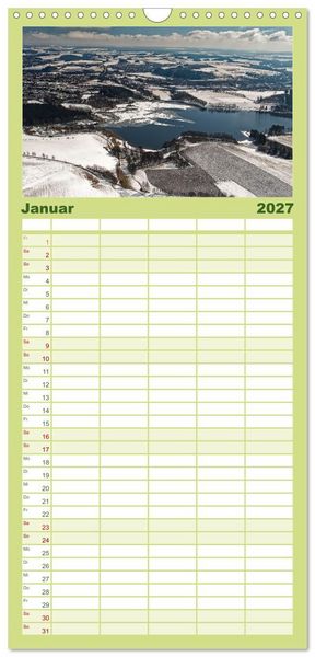 Produktbild: Familienplaner 2027 - Oberfranken aus der Vogelperspektive mit 5 Spalten (Wandkalender, 21 x 45 cm) CALVENDO