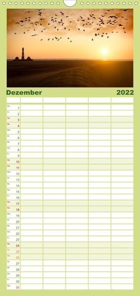 Produktbild: Nordsee Tr&auml;umereien - Familienplaner hoch (Wandkalender 2022 , 21 cm x 45 cm, hoch)