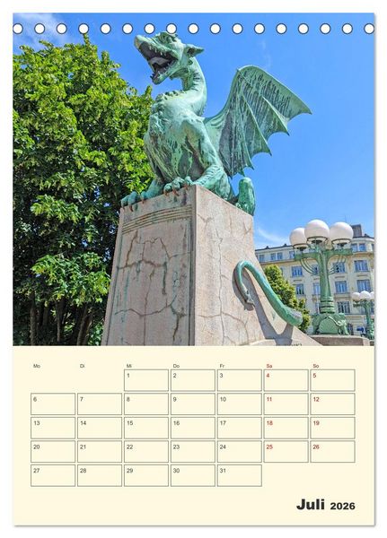 Produktbild: Ljubljana Sloweniens Hauptstadt (Tischkalender 2026 DIN A5 hoch), CALVENDO Monatskalender