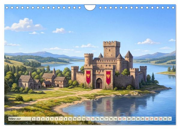 Produktbild: Burgen im Mittelalter (Wandkalender 2027 DIN A4 quer), CALVENDO Monatskalender