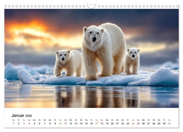 Produktbild: Eisb&auml;ren - die Stimme der Wildnis (Wandkalender 2026 DIN A3 quer), CALVENDO Monatskalender