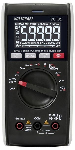 Produktbild: VOLTCRAFT VC195 Hand-Multimeter LoZ TRMS CAT III 600V Anzeige (Counts): 60000