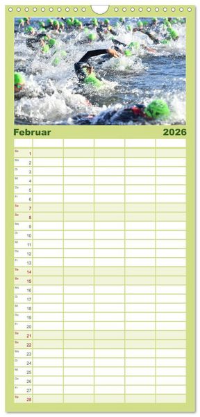 Produktbild: Familienplaner 2026 - Triathlon: Mit Leidenschaft zur pers&ouml;nlichen Bestzeit mit 5 Spalten (Wandkalender, 21 x 45 cm) CALVENDO