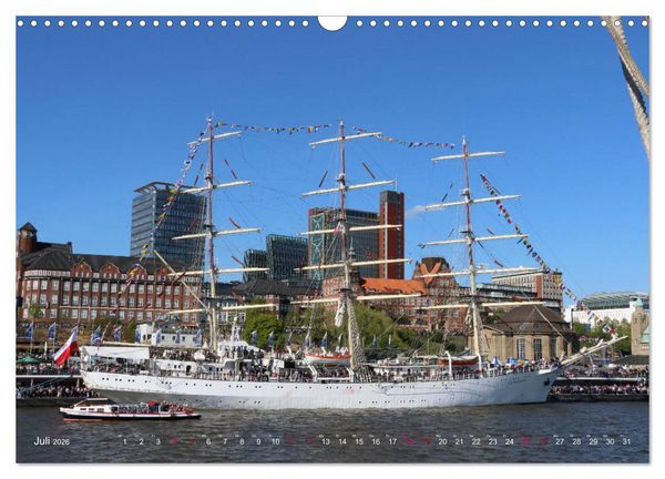 Produktbild: Segelschiffe auf der Elbe (Wandkalender 2026 DIN A3 quer), CALVENDO Monatskalender