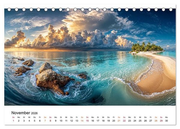 Produktbild: Inseln der Sehnsucht - Versteckte Paradiese (Tischkalender 2026 DIN A5 quer), CALVENDO Monatskalender