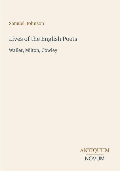 Produktbild: Lives of the English Poets