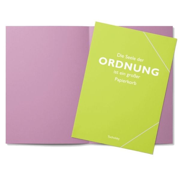 Produktbild: Sammelmappe A4, "Die Seele der Ordnung ist ein gro&szlig;er Papierkorb." (Tucholsky)