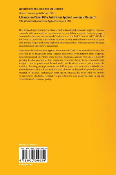 Produktbild: Advances in Panel Data Analysis in Applied Economic Research