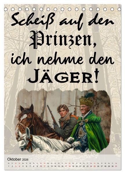 Produktbild: J&auml;gerspr&uuml;che (Tischkalender 2026 DIN A5 hoch), CALVENDO Monatskalender