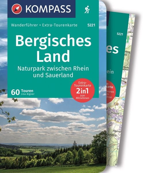 Produktbild: KOMPASS Wanderf&uuml;hrer Bergisches Land, Naturpark zwischen Rhein und Sauerland, 60 Touren mit Extra-Tourenkarte