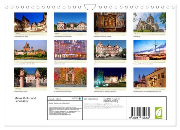 Produktbild: Mainz Kultur und Lebenslust (Wandkalender 2026 DIN A4 quer), CALVENDO Monatskalender