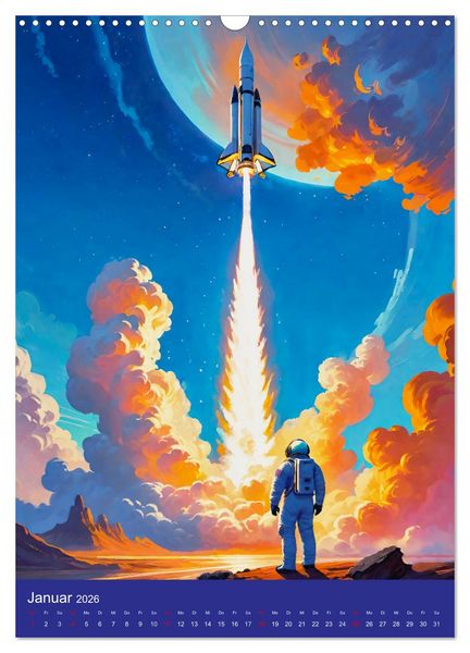 Produktbild: Astronauten. Auf Entdeckungsreise in fremde Galaxien (Wandkalender 2026 DIN A3 hoch), CALVENDO Monatskalender