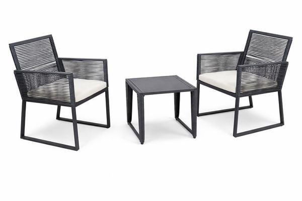 3 tlg. Set Lounge Balkon Gartenmöbel Fidola