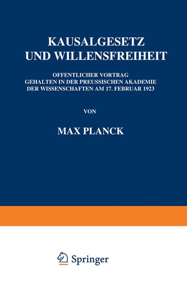 Produktbild: Kausalgesetz und Willensfreiheit