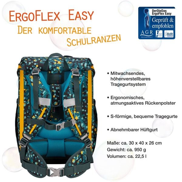 Produktbild: DerDieDas Schulranzen Set ErgoFlex Easy, Schulranzen Set, 5tlg, Dino Time