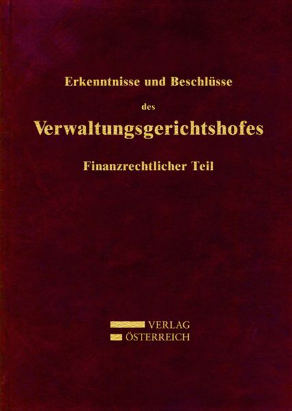 Produktbild: Erkenntnisse und Beschlüsse des Verwaltungsgsgerichtshofes