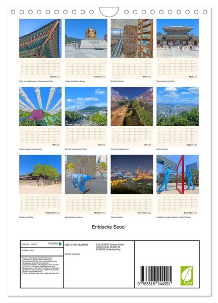 Produktbild: Entdecke Seoul (Wandkalender 2026 DIN A4 hoch), CALVENDO Monatskalender