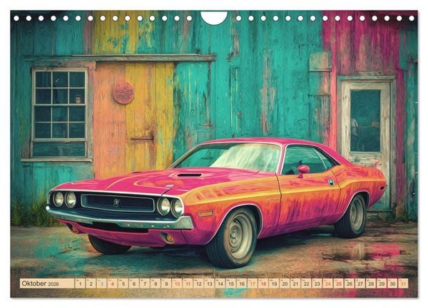 Produktbild: Amerikas rollende Legenden &ndash; Retro-Design trifft Nostalgie (Wandkalender 2026 DIN A4 quer), CALVENDO Monatskalender