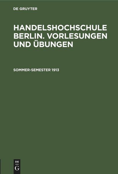 Produktbild: Sommer-Semester 1913