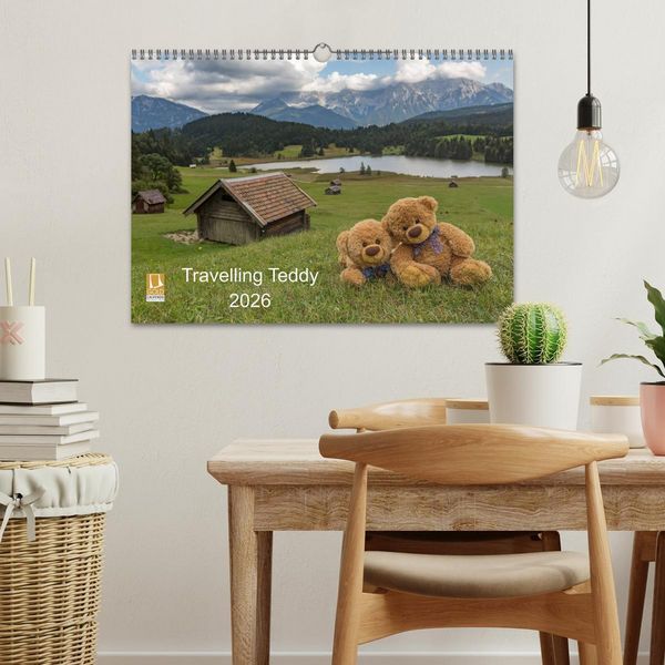 Produktbild: Travelling Teddy 2026 (Wandkalender 2026 DIN A3 quer), CALVENDO Monatskalender