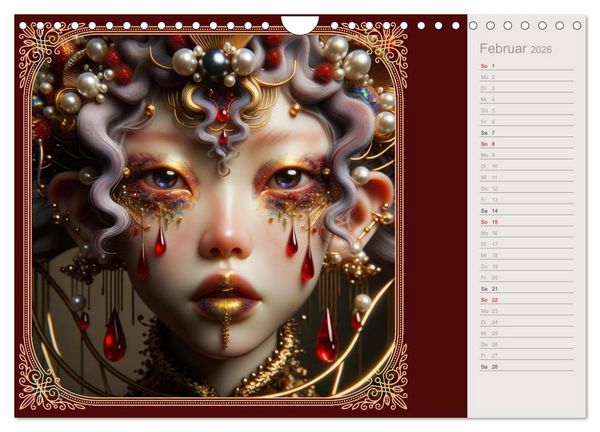 Produktbild: Gesichter als Leinwand (Wandkalender 2026 DIN A4 quer), CALVENDO Monatskalender